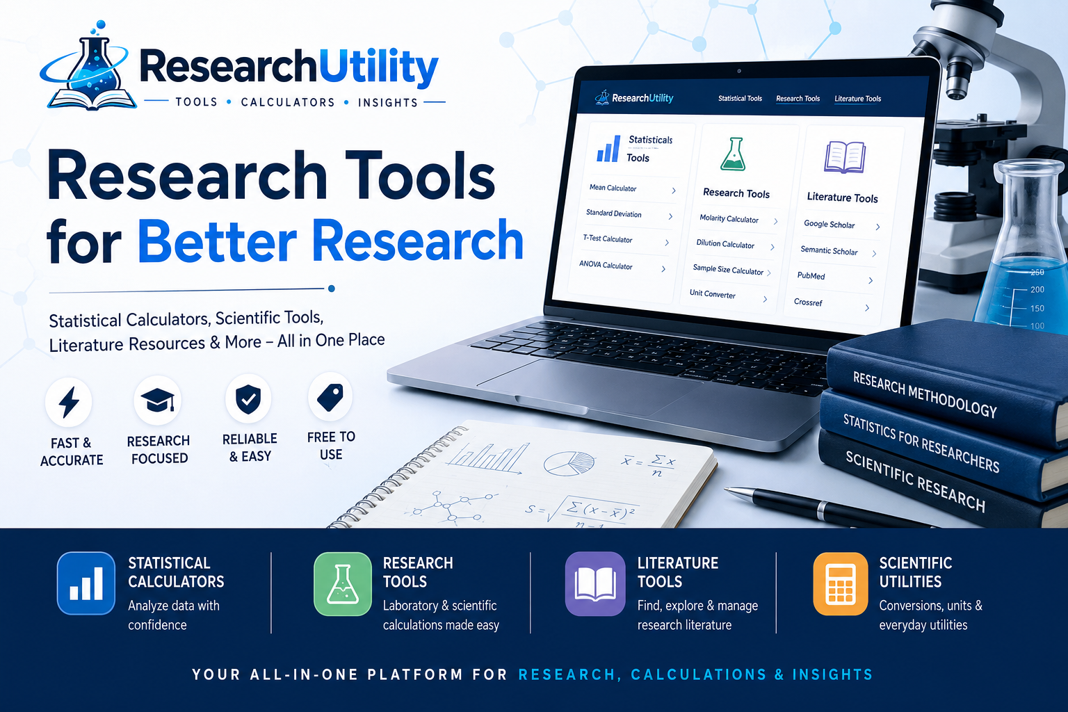 ResearchUtility: Free Research Tools, Scientific & Statistical Calculators